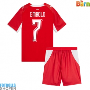Billiga Schweiz Breel Embolo #7 Hemmatröja Barn VM 2026 Kortärmad (+ Korta byxor)